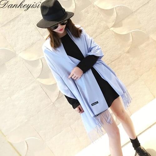 DANKEYISI Luxury Brand Scarf Unisex 2017 Female Wool Cashmere Scarf Long Tassels Pashmina Women Men Pure Color Scarf Wrap