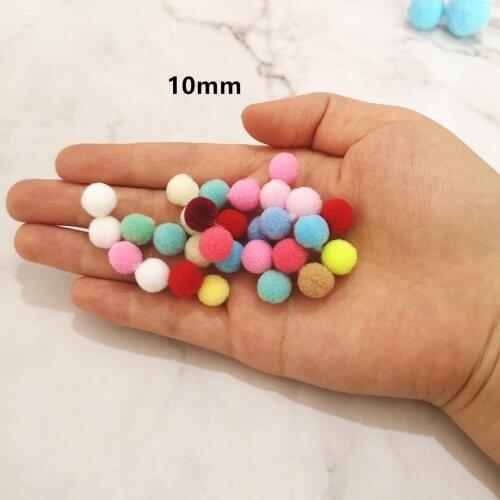 150pcs 10mm/0.39inch Mixed Soft Round Shaped Pompom Balls Fluffy Pom Pom For Kids DIY Garment Handcraft