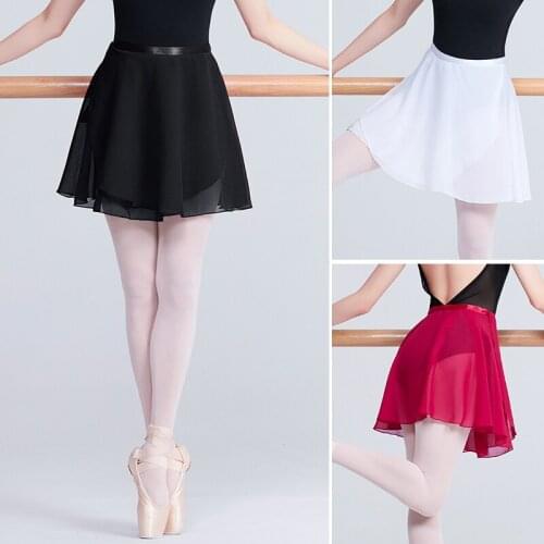 New Ladies Girls Chiffin Ballet Skirt Adult Kids Ballet Dance Wrap over Scarf Skirt Tie Open Leotard Tutu Skirt 8Colors