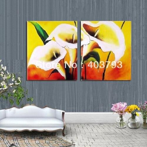 Modern abstract Oil Painting On Canvas huge wall art 2P flower decorative pictures painting home decor