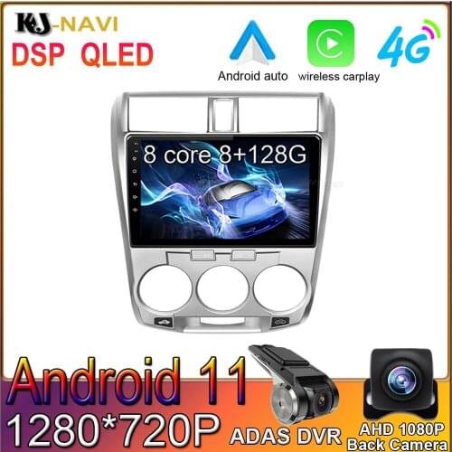 10.1"Android 11 No DVD For Honda City 2008 - 2013 Car Radio Video Player Multimedia Navigation Stereo BT GPS
