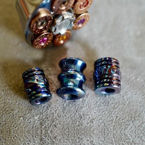 Vintage Annual Ring Titanium Alloy Damascus Pendant Personality EDC Knife Saber Decoration DIY Umbrella Rope Decoration Pendant