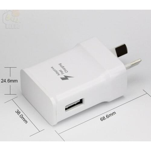 Top Quality 5V 2A Adaptive Fast quick Charging Charger Adapter AU plug for Samsung s6 s7 S8 Plus edge no logo 9V 1.67A 100pcs