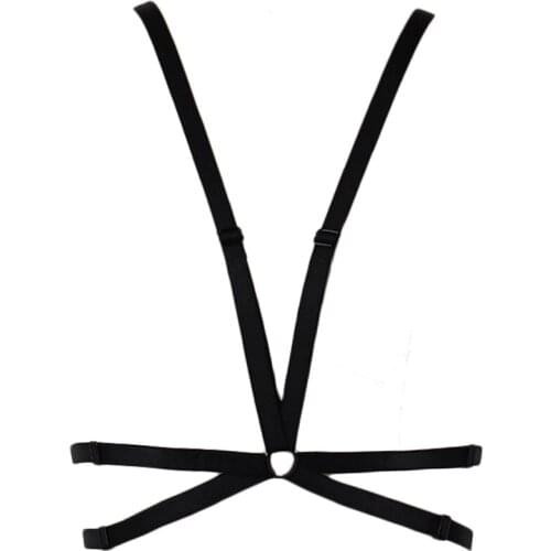 Womens Elastic Adjustable Cage Bra Body Harness Goth Harness Belt Sexy Lingerie Punk Bondage Body Cage Rave Suspender Belt