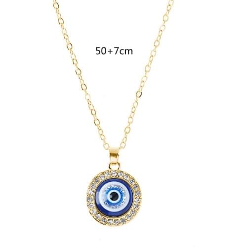Evil Eye Pendant Necklace Golden/Silver Chain Turkish Protect Necklace for Women