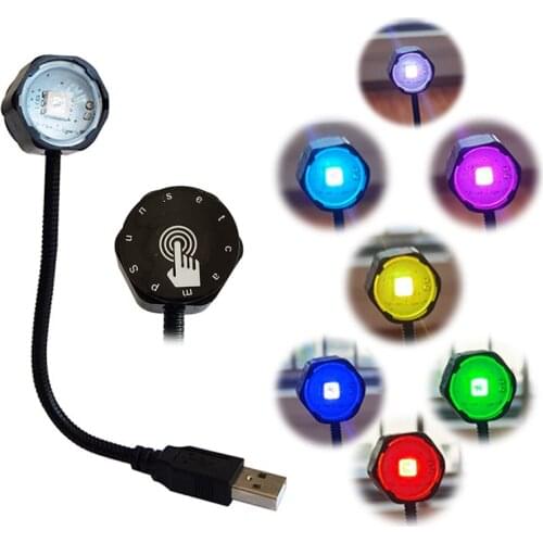 1 Pcs LED USB Car Atmosphere Light DJ RGB Mini Colorful Music Sound Control Lamp Interior Car Decorative Lamp Ambient Light