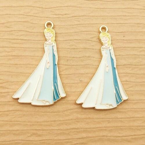 10pcs 20x35mm enamel beautiful girl charm for jewelry making and crafting charm fashion bracelet necklace pendant