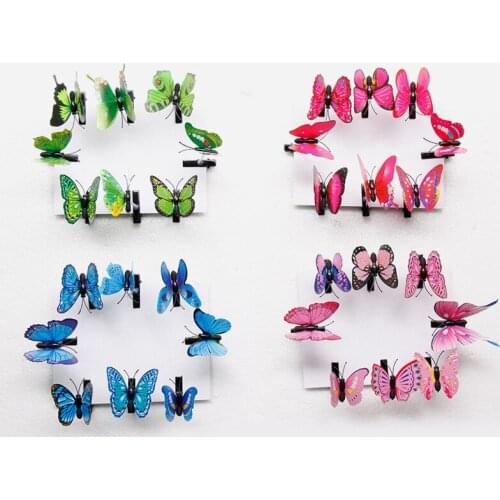 10pcs Fairy Fake Butterfly Hairpin Woodland Party Favor Kid Barrette Cute Theme Party Girls Animal Flying Butterfly Hair Clip