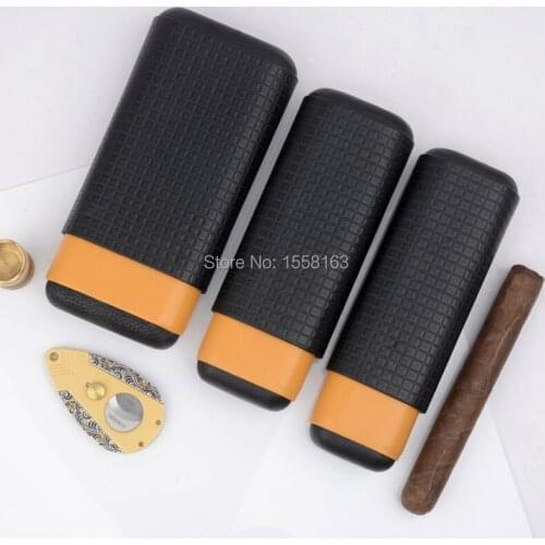 100% Original Package Discount Weekend Travel Cigar Holder Cohiba Cedar Wood 2/3 Tubes Cigar Holder Fit 54rings+63rings cigar