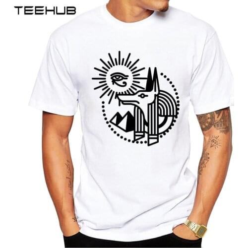 2019 TEEHUB Mens Fashion Simple Anubis Printed Short Sleeve T-Shirt Hipster O-neck Design Tops Cool Desgin Tee