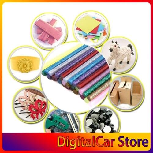 30pcs/pack Multi Colors Glitter Hot Glue Sticks Non-toxic High Adhesive Sticks Melt Glue DIY Decor Handcraft Tools