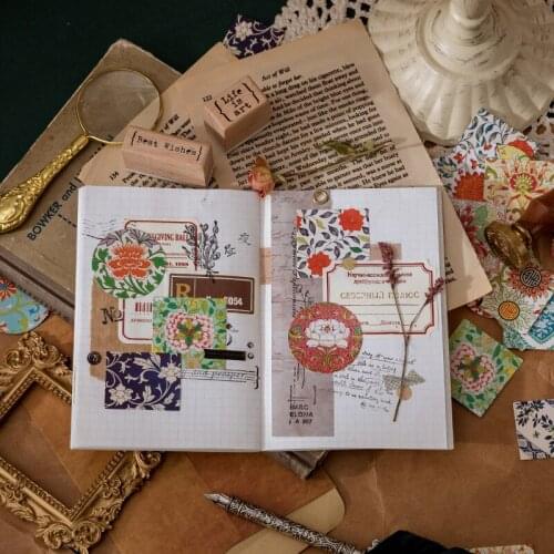 46pcs Gift Birthday Decoration Stickers European Style Persian Legend Retro Flower Plant Handbook DIY Scrapbook Stationery