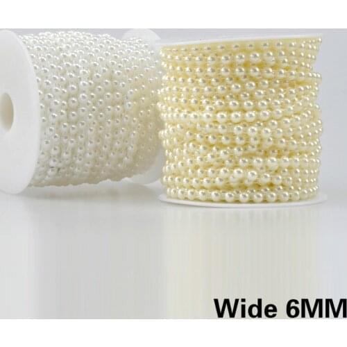 6MM Wide Hot Cotton Thread White Beige Semicircle Beads Wedding Lace Collar Neckline Trim Fabric Ribbon Bags Garment Decoration