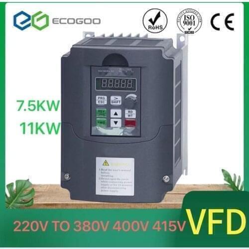7.5KW 400HZ VFD Inverter Frequency converter single phase 220v input 3phase 380v output 16A for motor
