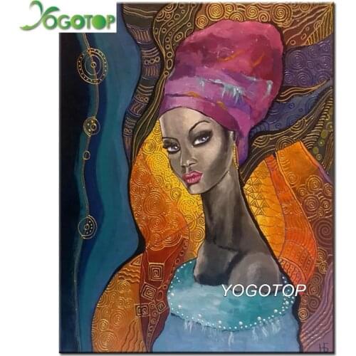 African lady diamond embroidery full kit 5 d Diamond Mosaic square round drill diamond painting people girl wall decor YY2806