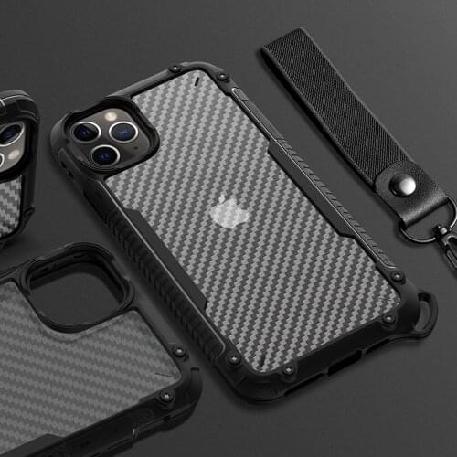 Case for iPhone 12 Pro Max Carbon fiber texture Cover Anti-Knock Capa for iPhone 11 Pro Cover for iPhone 12 Mini Hard Phone Case