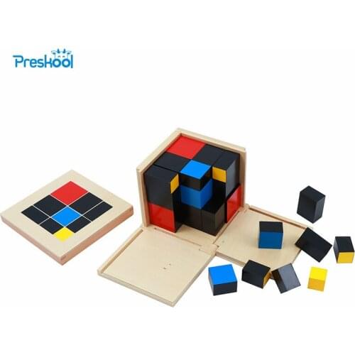 Baby Toy Montessori Standard Trinomial Cube Math for Early Childhood Education Preschool Training Learning Toys Great Gift