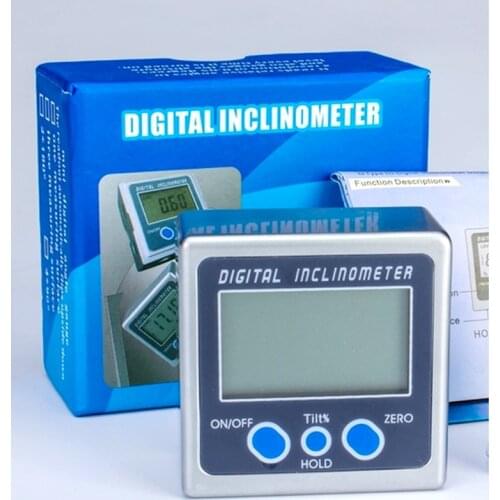 Electronic Aluminum Alloy Protractor Digital Inclinometer 360 Degrees LCD Bevel Box Level Measuring Tool Angle Gauge Meter