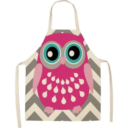 Owl Aprons Baking Accessories Cooking Chef Apron Kitchen Aprons for Woman Smock Nordic Kitchen Waiter Apron Cute Apron Man Kid