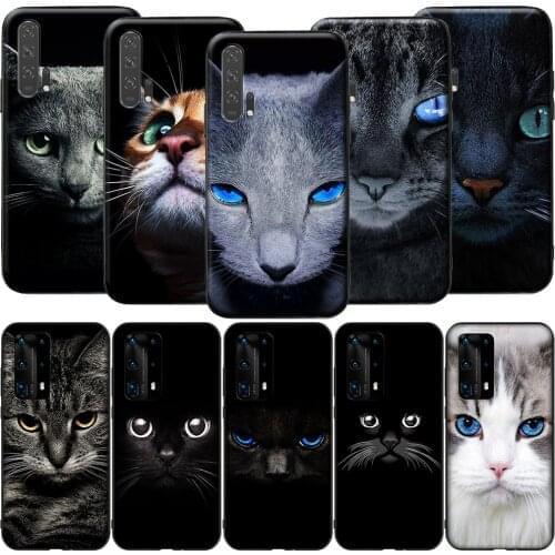 GX49 Cat Kitty Blue Eyes Cute for Huawei Y5P Y6P Y7A Y8P Y9A Mate 10 20 30 Pro Lite Nova 2i 3 3i 4 5 5T 7 SE P Smart Z