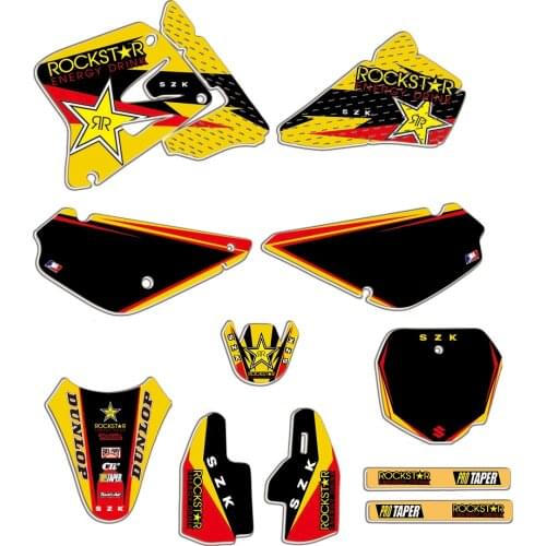 Custom Team Graphic Background Sticker Decal Kit For Suzuki RM85 RM 85 2001 2002 2003 2004 2005 2010 2007 2008 2017 2016 2015