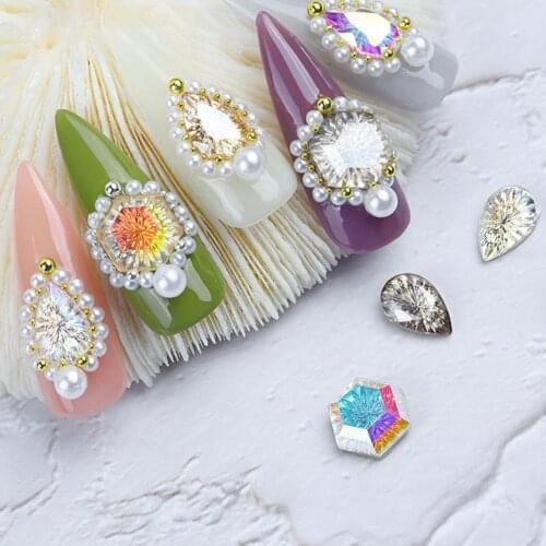 Nail Beads Colorful Elegant Decorative Water Drop Nail Rhinestones for Women
