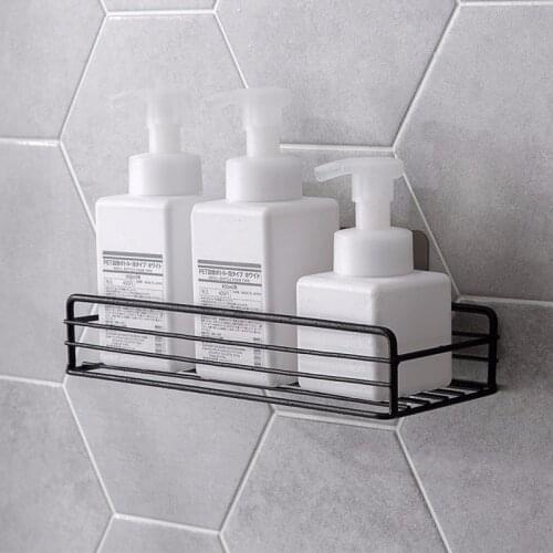 Multifunctional Wrought Iron Bathroom Shelf Simple Toilet Free Punching Toilet Toiletries Wall-mounted Storage Rack