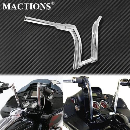 Motorcycle 12" 14" 16" Z Bar Drag Chrome Handlebar Wet Cluth For Harley Tourinig Road King FLHR 2014-2020 2016 2017 2018 2019