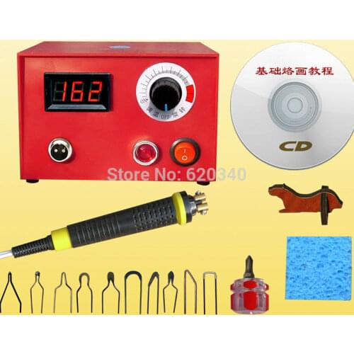 NEW Digital display Gourd pyrography machine with pyrography pen +10pcs Pyrography heating wire for Wooden gourd crafts