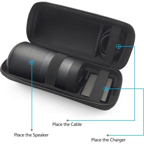 New EVA Travel Case for Bose Soundlink Revolve Bluetooth Speaker Carry Protective Bag Pouch Cover Extra Space For Plug & Cables