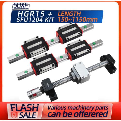 One set, factory direct sales, two guide rails, + four sliders + one piece of SFU1204-any length +BKBF10+DSG12H+coupling8*6.35mm