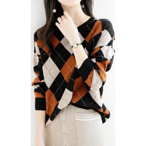 Autumn and Winter New Sweater Loose Lazy Womens Knit Sweater Long-sleeved Outer Wear Lightly Cooked Western-style Blouse