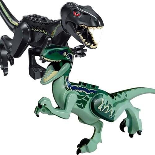 Jurassic Dinosaurs Park Blue Raptor VS. Indoraptor Indominus T-Rex Model Building Blocks Enlighten Figure Toys For Children