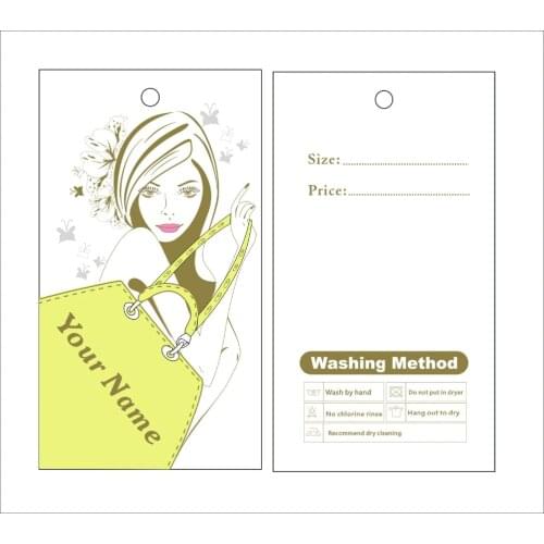 Custom print hang tags price label lady clothes shop ,dree price template 003