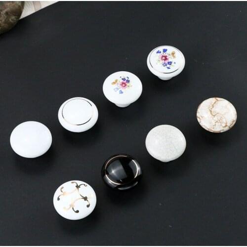 Ceramic Furniture Pull Knob For Home Hotel Apartment Cupboard Closet Wardrobe Drawer Dresser Door Handle