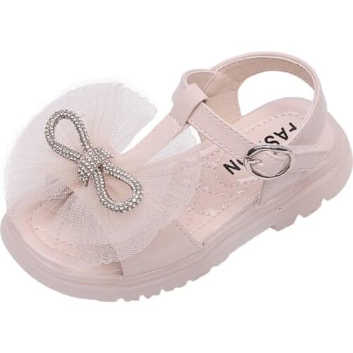 Girl Breathable Beach Tide Shoes Kids Sandals 2021 Summer New Fashion Shoes Children Soft Bottom Princess Shoes Mesh Sweet Party