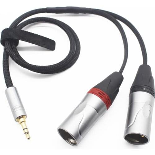 3.5mm to Dual XLR Male Balanced Headphone Audio Headphone Adapter 8 Core Silver Plated Cable [ 3.5mm to 2 XLR ] 60cm
