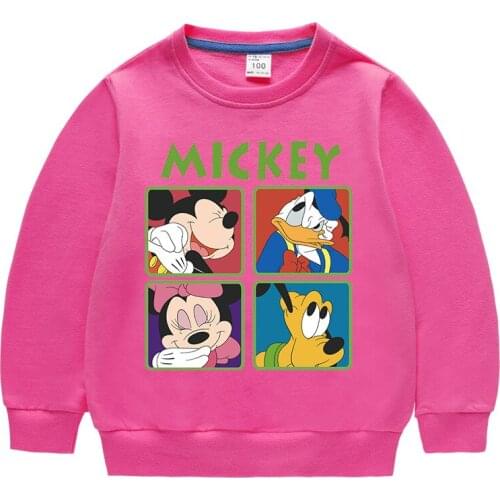 Disney Cartoon Mickey Mouse Girls Boys Tops Pullovers Kids Hooded Sweatshirts Children Clothes Toddler Girl Hoodies Sweater