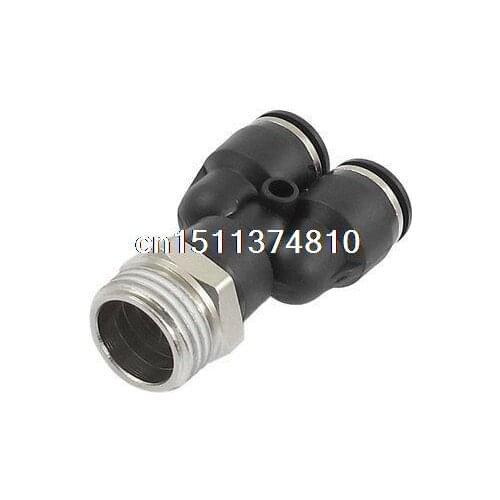 Air Piping 3 Ways 1/2" PT x 10mm Y Shaped Coupler Tube Quick Joint Fittings