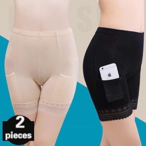 2 pcs Womens underpants Women sexy underwear plus size women safety pants Intimates Sexy lingerie Lingerie Low-waist Female