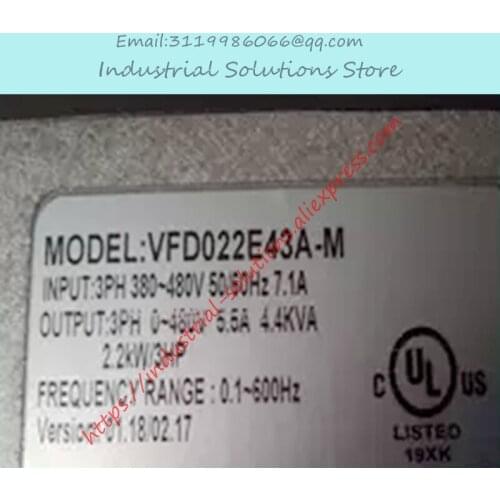 Input 3ph 380V Output 3ph Inverter E-series VFD022E43A-M 0~480V 5.5A 0.1~600Hz 2.2kW 3HP New Original
