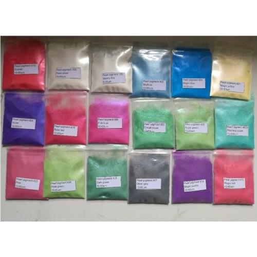 Pearl pigment powder natural mica 1 lot 18 colors 5grams each for paints and cosmetics