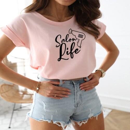 New Hairdresser Barber Print Cotton Casual Tshirt Women Fashion O-Neck Funny T Shirt Summer For Lady Streetwear Regular Top Tee