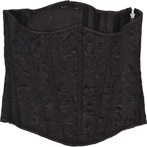 Zipper Women Gothic Underbust Corset Bustier Waist Cincher Slimming Body Shaper Corsets Bustiers Lingerie Top Plus Si