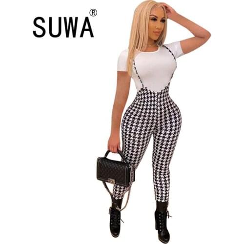 Vintage Casual Two Piece Outfits For Women Summer 2021 Classic White T-Shirt Jumpsuits Rompers Bodycon Playsuits Wholesale