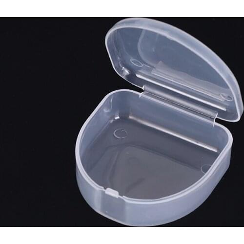 1PCS Clear Orthodontic Retainer Box Compact Dental Case for Mouthguards Biteguards Dentures Sport Guard Organizer