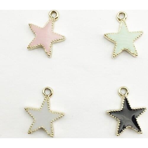 10pcs/lot Star Enamel Charms Pendant fit Bracelet DIY Craft Jewelry Accessories