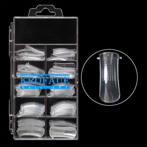 Dual Form Nail Tips Acrylic Nails Kit Gel Full Cover Mold Set Transparent Nail Extension Forms Manicure Tools
