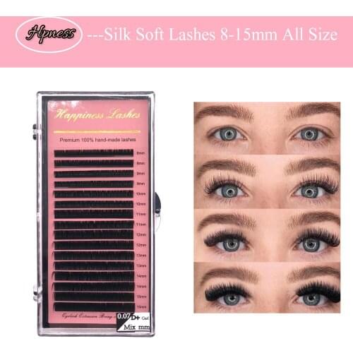 16 Lines/Tray Eyelash Extension Classic Premium Mink Natural Individual For Salon Mix Length Eye Lashes 100% Handmade