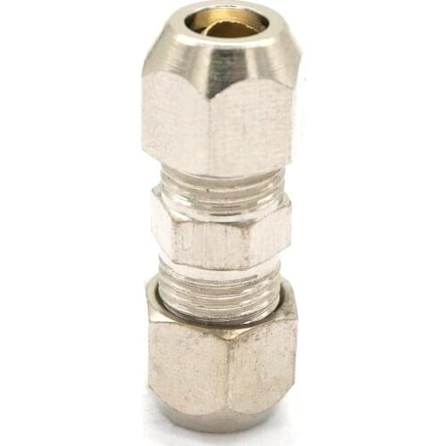 2pcs Fit Tube O/D 6mm Equal Nikel Plated Brass Ferrule Pneumatic Air Compression Fitting Adapter